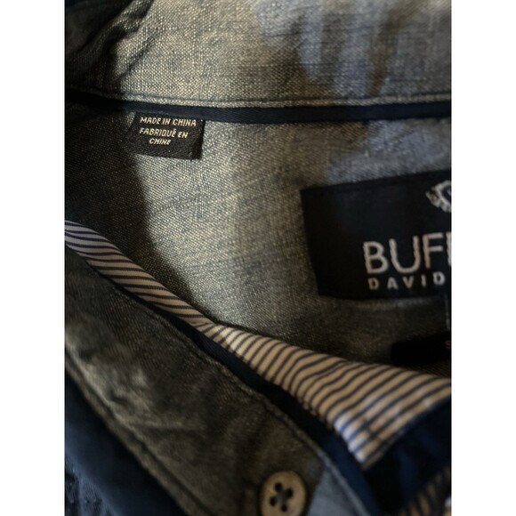 Buffalo David Bitton Slim Fit Men's Size XL/TG Blue Striped Cotton Casual Shirt - Picture 16 of 16